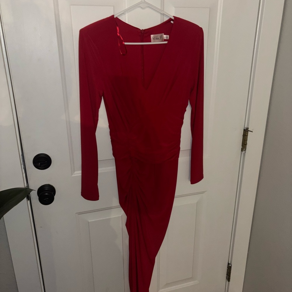 Eliza J Red Long Sleeve Dress